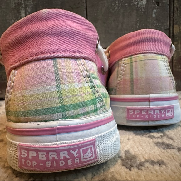 Women’s Sperry Top-Sider Size 10 Pink & Green Plaid Boat Shoes - Picture 7 of 9